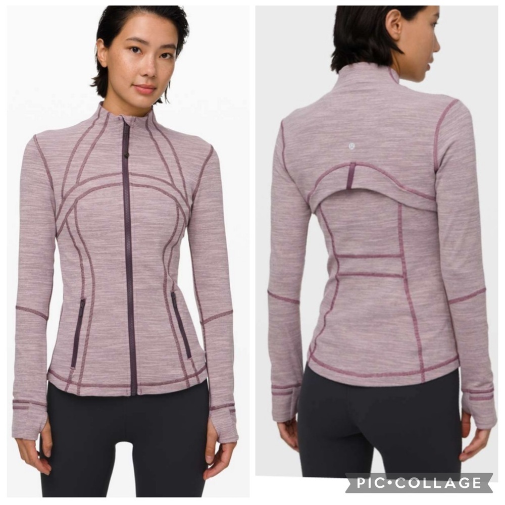 LULULEMON DEFINE JACKET HEATHERED WEE FROSTED MULBERRY SIZE 4